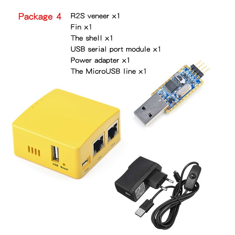 NanoPi R2S OpenWrt system RK3328 mini router dual gigabit port 1GB of large memory: Package 4