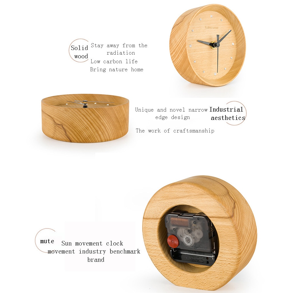 Latecomer Japanese-style Wooden Desktop Electronic Clock Digital Clock