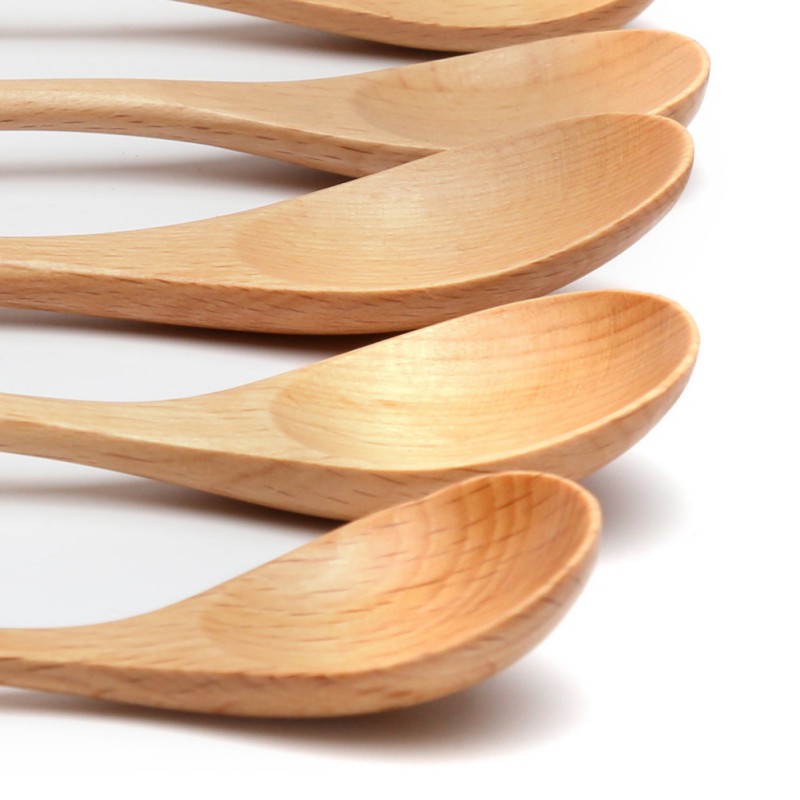 Cuchara para medir condimentos de haya, cuchara para miel, cucharas de Cocina de madera Natural portátiles, accesorios de cocina