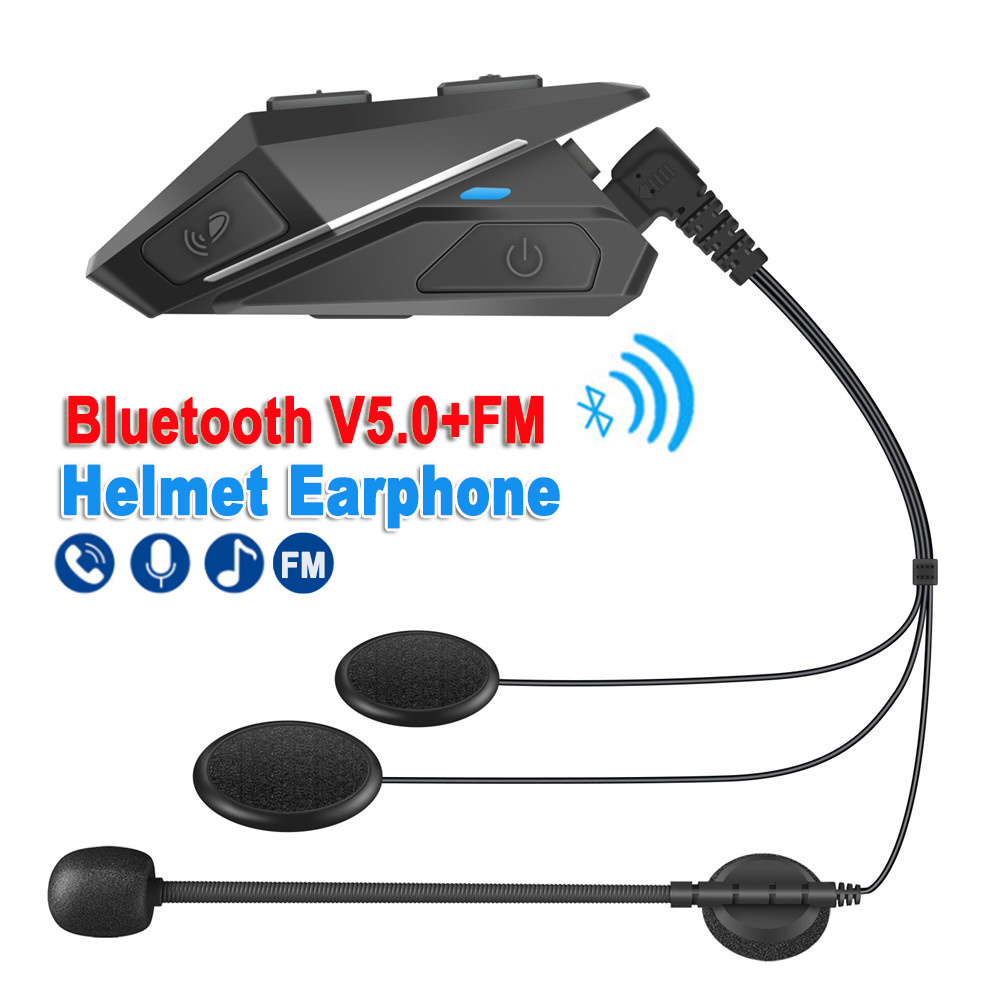 Stereo Fm Helm Headset Bluetooth 5.0 Motorfiets Koptelefoon Draadloze Speaker Hoofdtelefoon Handsfree Call Music Play 480Mah Batterij