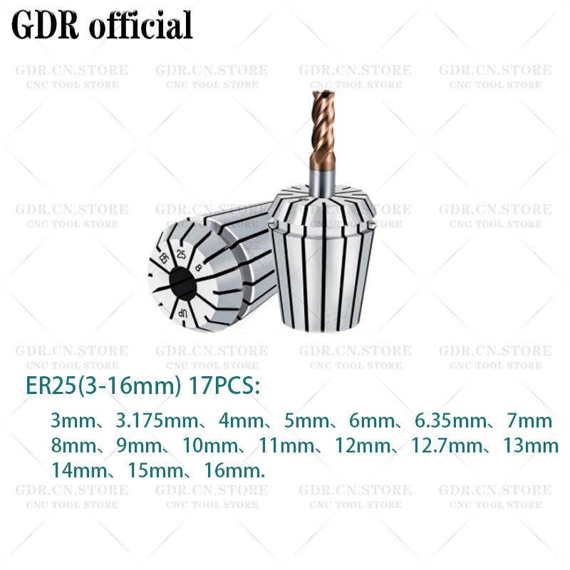 ER25 collet UP ER Collet Chuck ER25 Collet Precision 0.005 1mm-20mm ER25 Spring Collet High Precision Collet er25 Collet Set