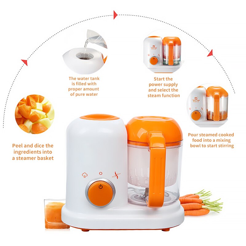 Electric Baby Food Maker Multifunction Children Food Cooking Maker Steamer Mixing Grinder Blenders Processor Juicing Stirring