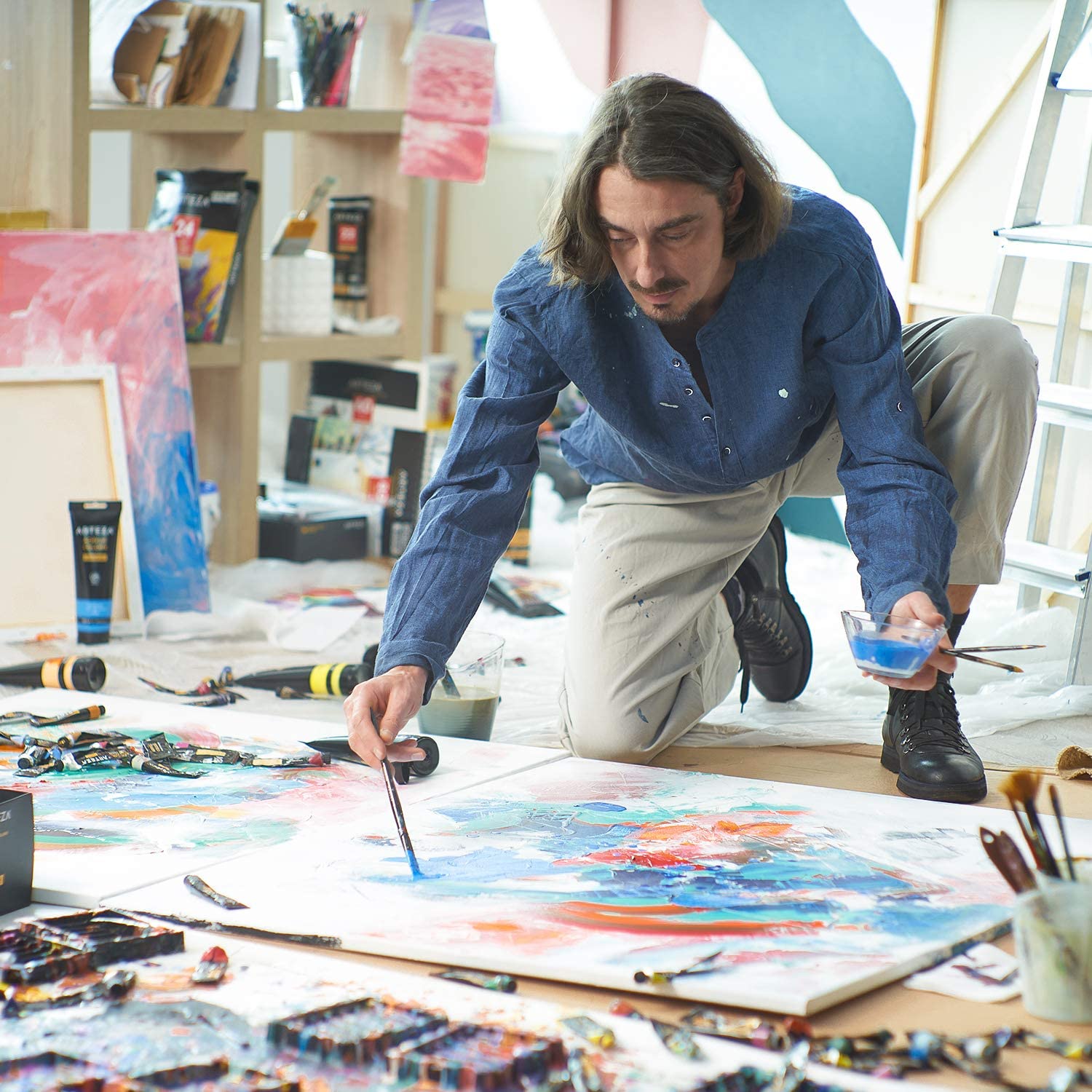 5 Pack, Stretched White Blank Canvas, Rectangular Canvas Boards for Painting, 100% Cotton Artist Acid Free Canvas Board