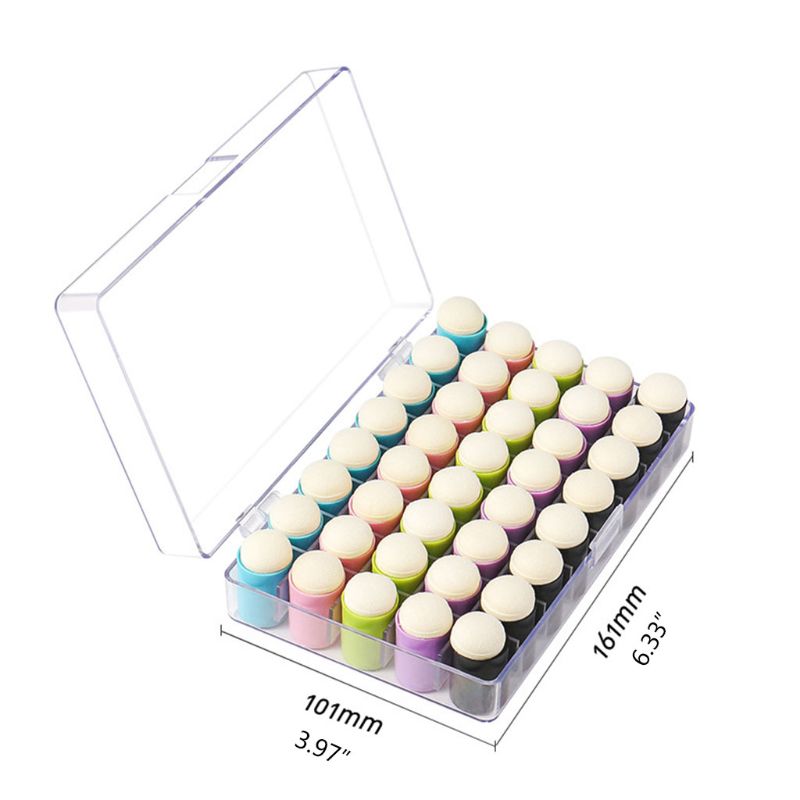 Esponjas para dedos con estuche de almacenamiento, paquete de 40 esponjas para dibujar, pintar, estampar, hacer tarjetas, DIY