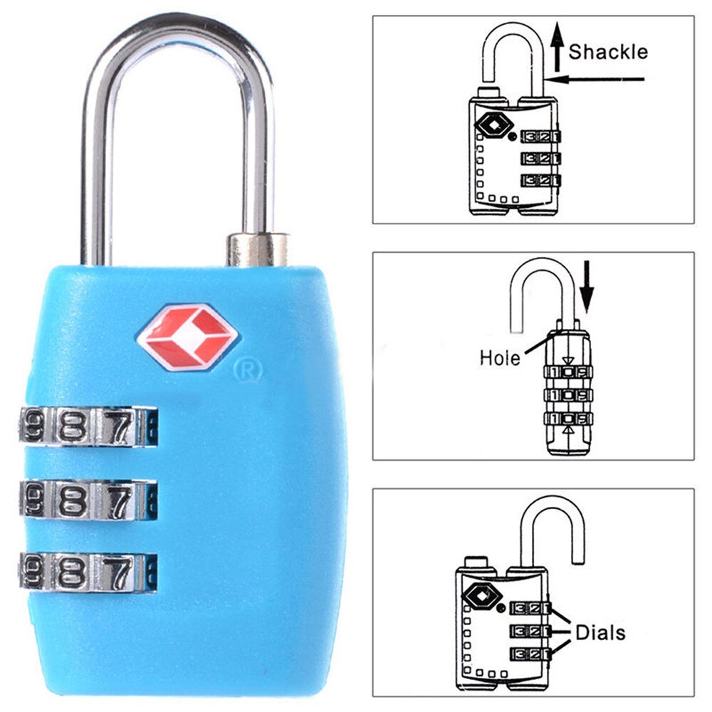 3 Dial Digit Nummer Combinatie Wachtwoord Lock Travel Beveiliging Beschermen Locker Reizen Lock Voor Bagage/Tas/rugzak/Lade
