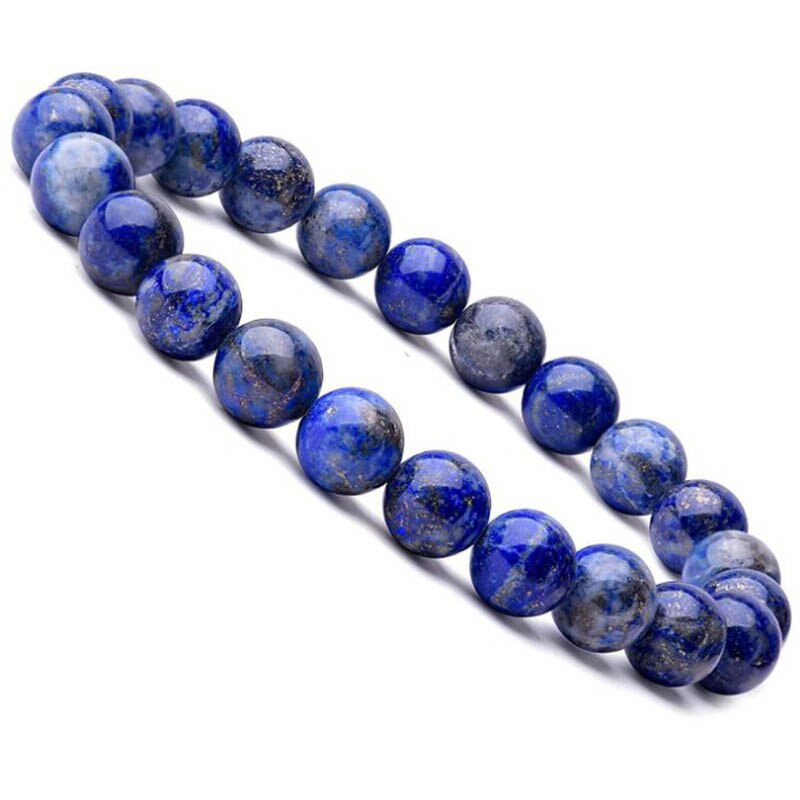 Natürliche Lapis Lazuli Perlen Armbänder unisex Elastische Armbinde Natürliche Stein Runde Perlen Armbinde Für Männer Frauen Schmuck