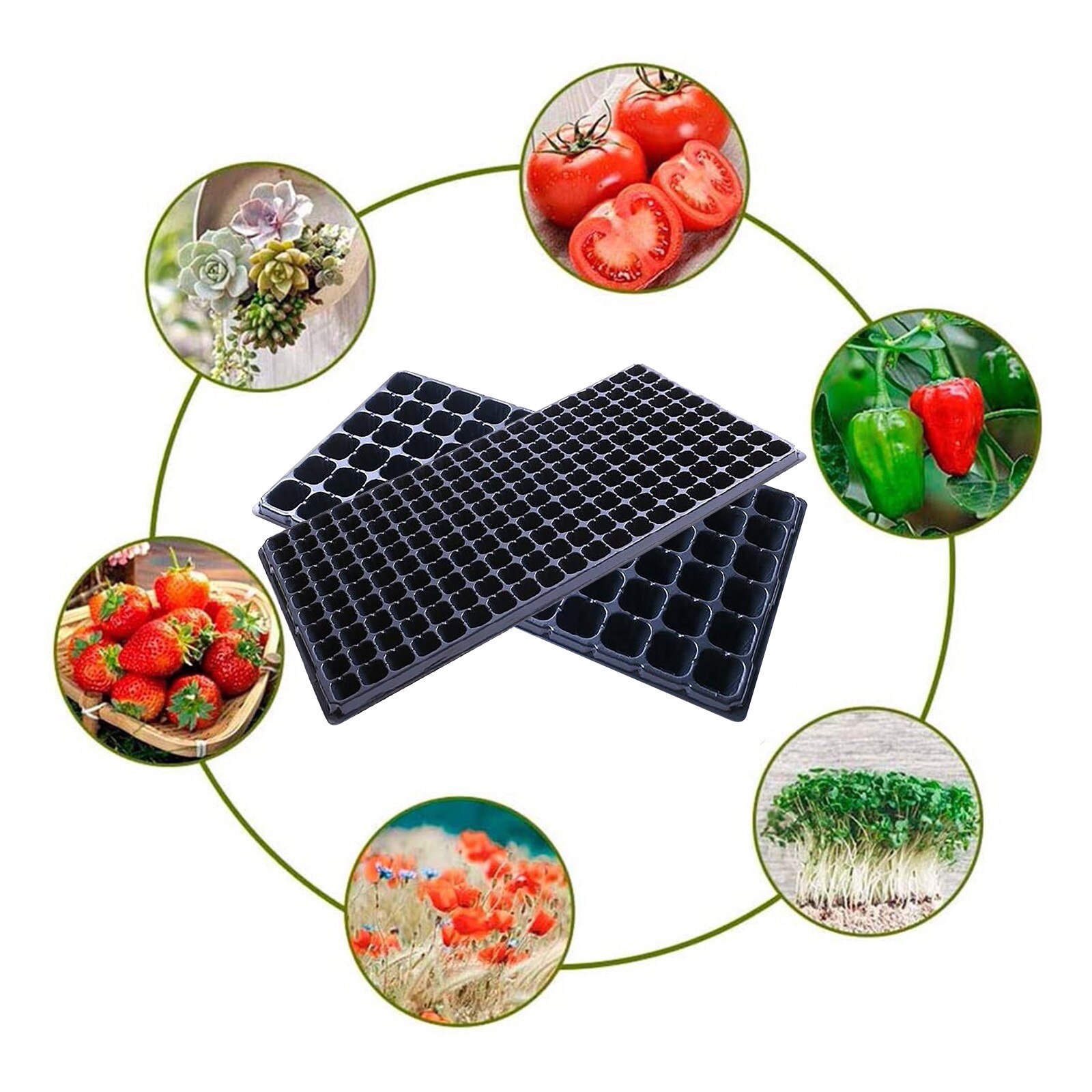 200 Cells Gardening Mini Breathable Lids Plastic Germination Box Nursery Pots Plant Seedling Tray Garden Planting Accessories