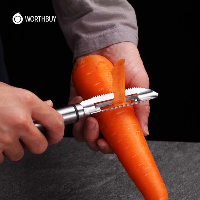 WORTHBUY Multifunctional Fruit Vegetable Peeler Stainless Steel Fish Scale Remover Kitchen Vegetable Tools Carrot Potato Peeler