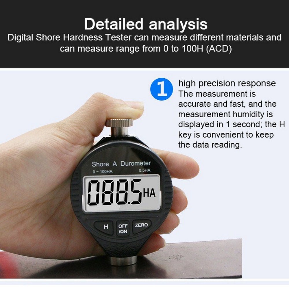 Digital Gauge Shore Hardness Durometer Digital Hardness Tester Hardness Meter Shore A/C/D for Plastic Leather Rubber Multi-resin