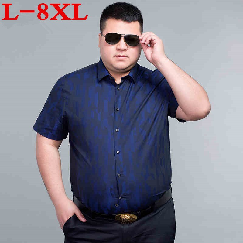 vestido de talla grande 8XL 7XL 6XL 5XL de verano para hombre camisa ropa de social para hombres camisas sueltas de manga corta
