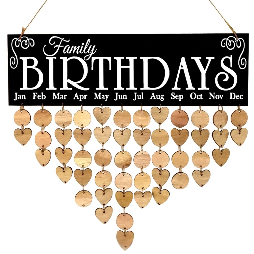 Wooden Family Calendar Message Board Birthday Party Christmas Reminder DIY Birthday Calendar Wooden Board Decor