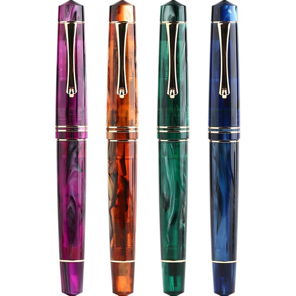 Pluma estilográfica de resina BOCK Nib / MOONMAN Nib con convertidor, pluma dorada bonita para escribir, papelería de para oficina y escuela 1 unidad