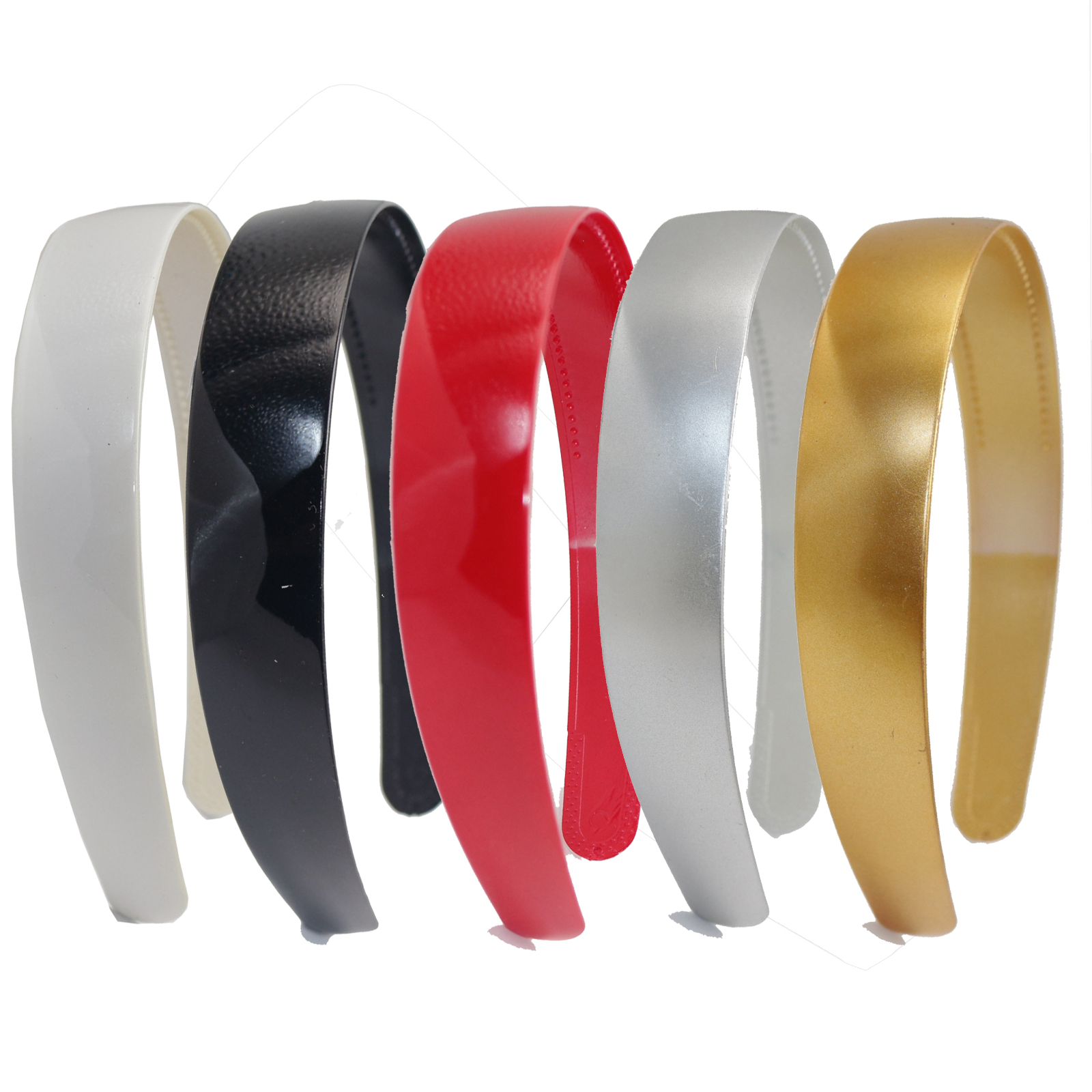 5 Bright Color Plastic Wide Alice Hair Band Headband 25mm(1") Hair Accessories: Rose Red