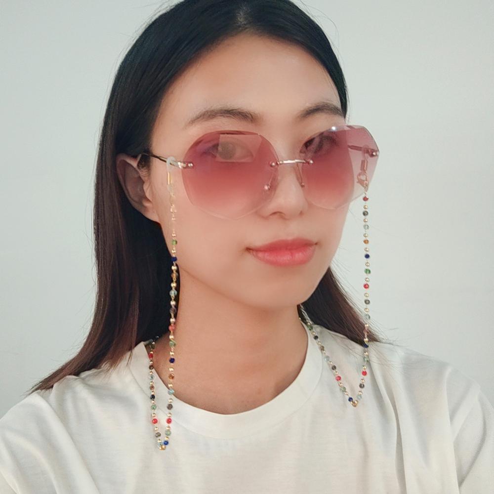 Skyrim Boho Women Colourful Beaded Glasses Chains Holder Metal Eyeglasses Cord Neck Strap Rope Lanyard for Sunglasses