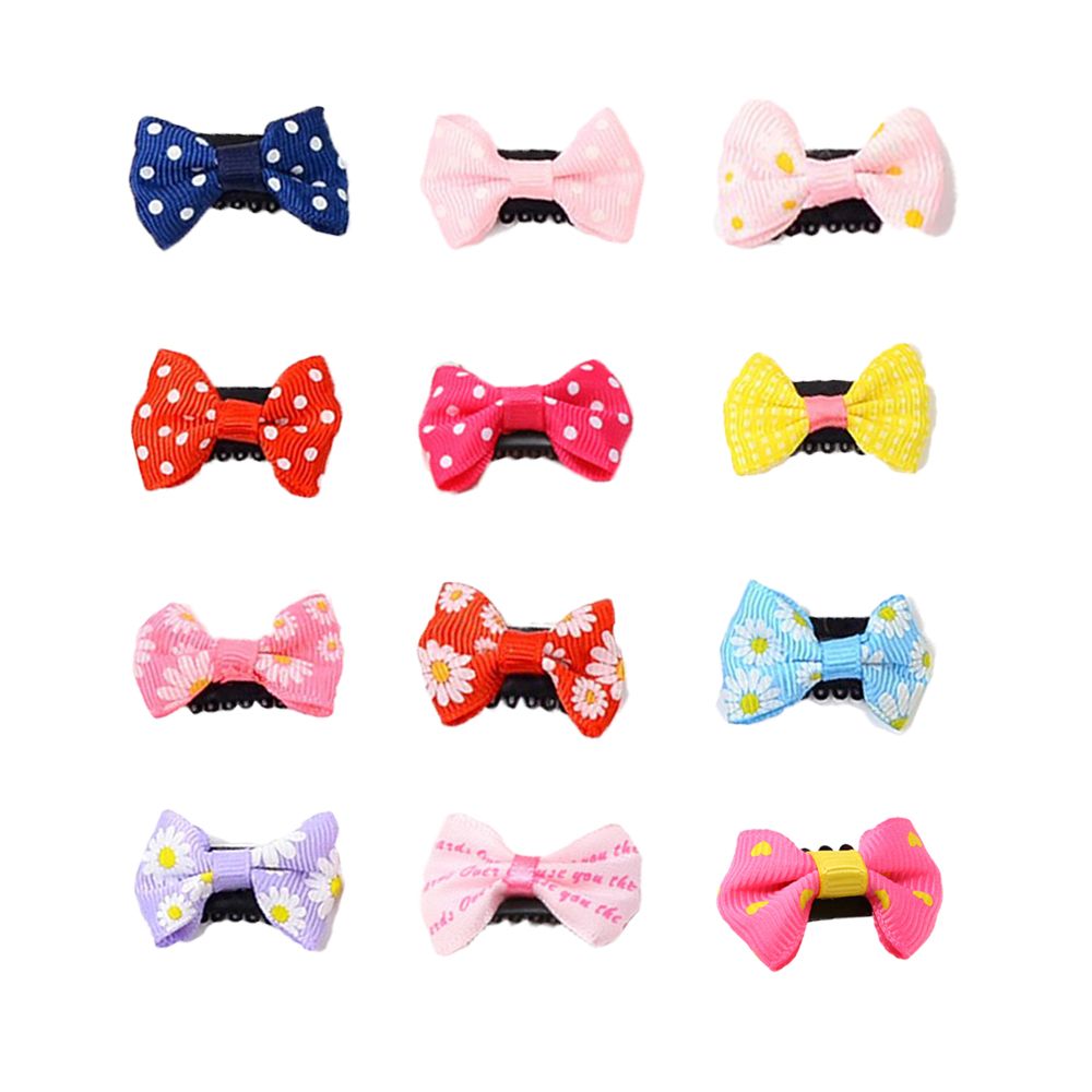 10 pièces/lot mignon nœud pinces à cheveux solide épingles à cheveux bébé filles Barrettes petit imprimé Floral épingle à cheveux chapeaux bébé cheveux accessoires: random printing col