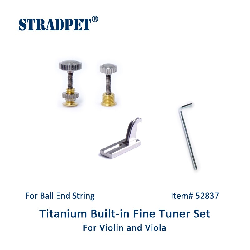 STRADPET viool ingebouwde titanium fijne tuner set voor BALL-end string, Viool en altviool accessoires