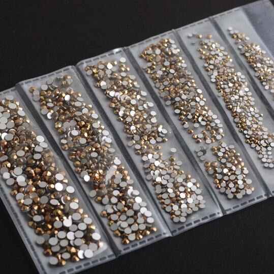 Super Glitter Steentjes 14 Kleuren ss3-ss10 Niet HotFix Plaksteen Glas Nail Art Rhinestones Nail Plakboek Decoraties