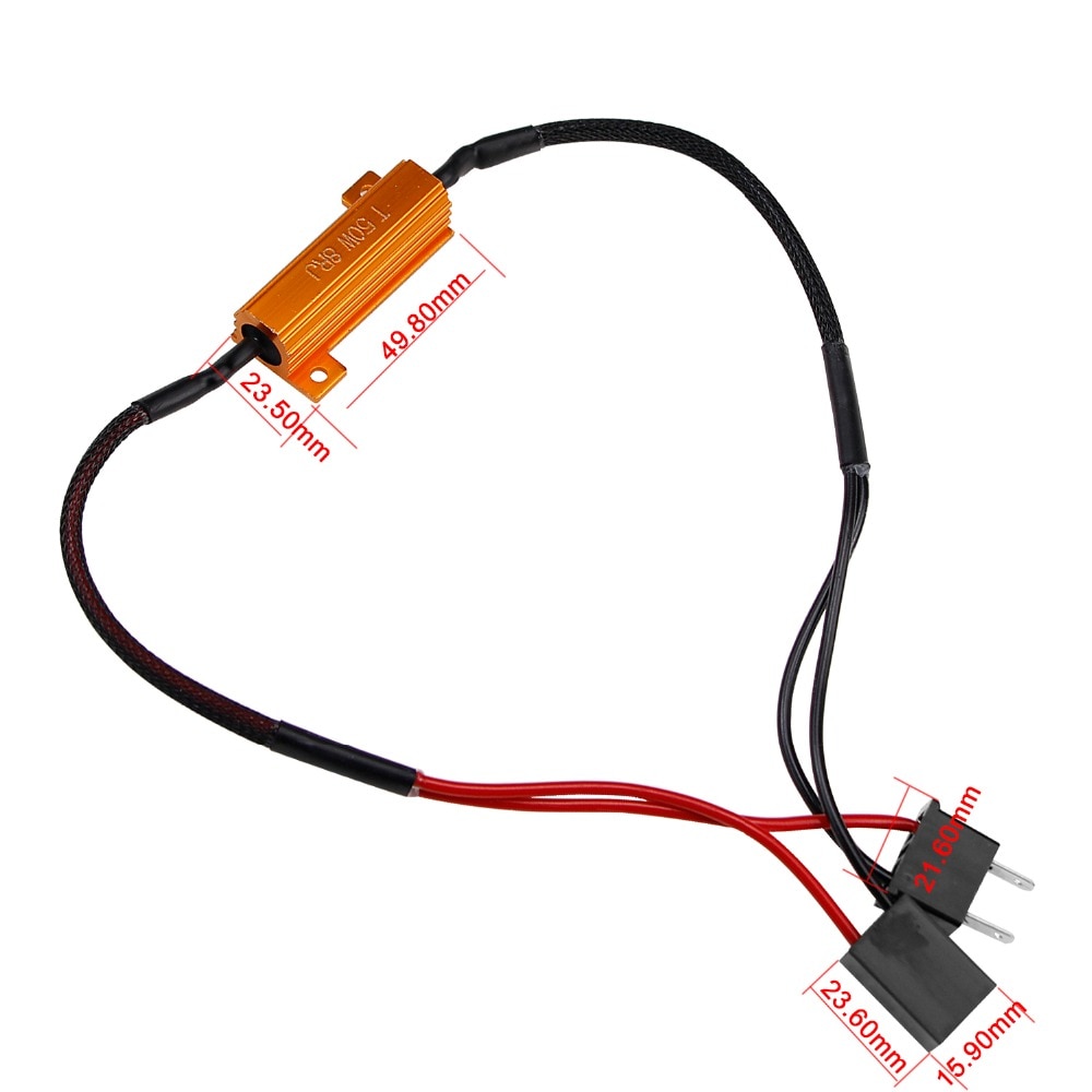 LEADTOPS-2 pièces H4 H7 LED, décodeur, résistance à la charge, pour H8 H9 H11 9005 9006, autoradio 50W 8RJ, avertissement d'erreur, levé en BC