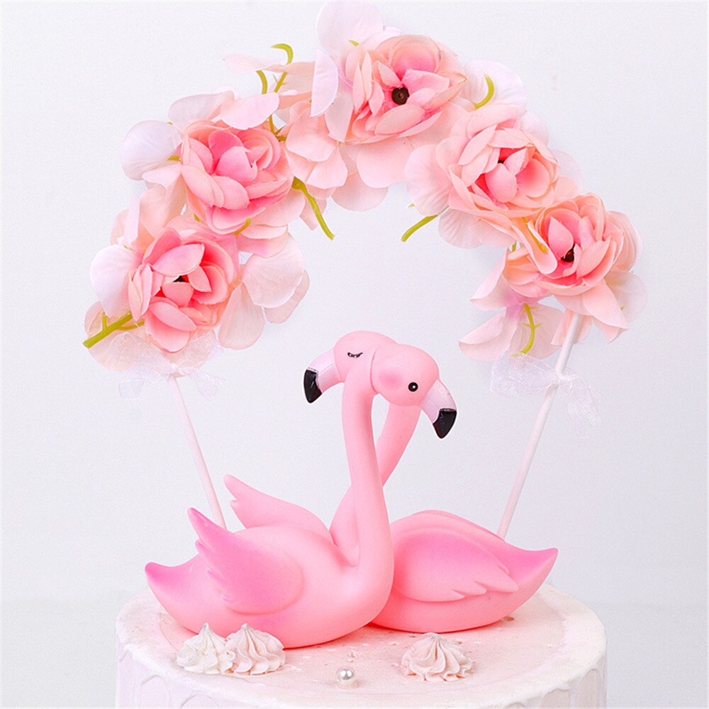 Décoration de gâteau flamant rose, 1 pièce, fournitures de fête d&#39;anniversaire, de mariage, à faire soi-même, pour la saint-valentin