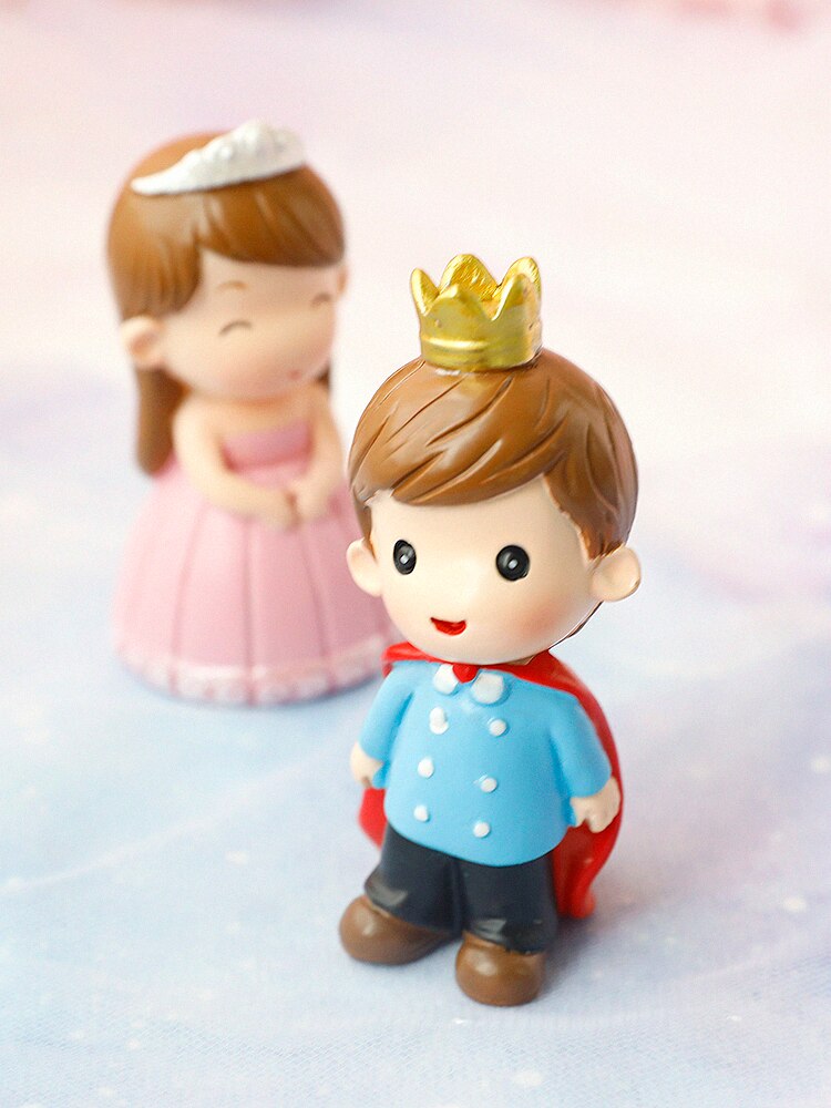 Princesa princesa resina casamento estátua bolo topper para festa de noiva figuras decorativas para casal feliz aniversário bolo topper