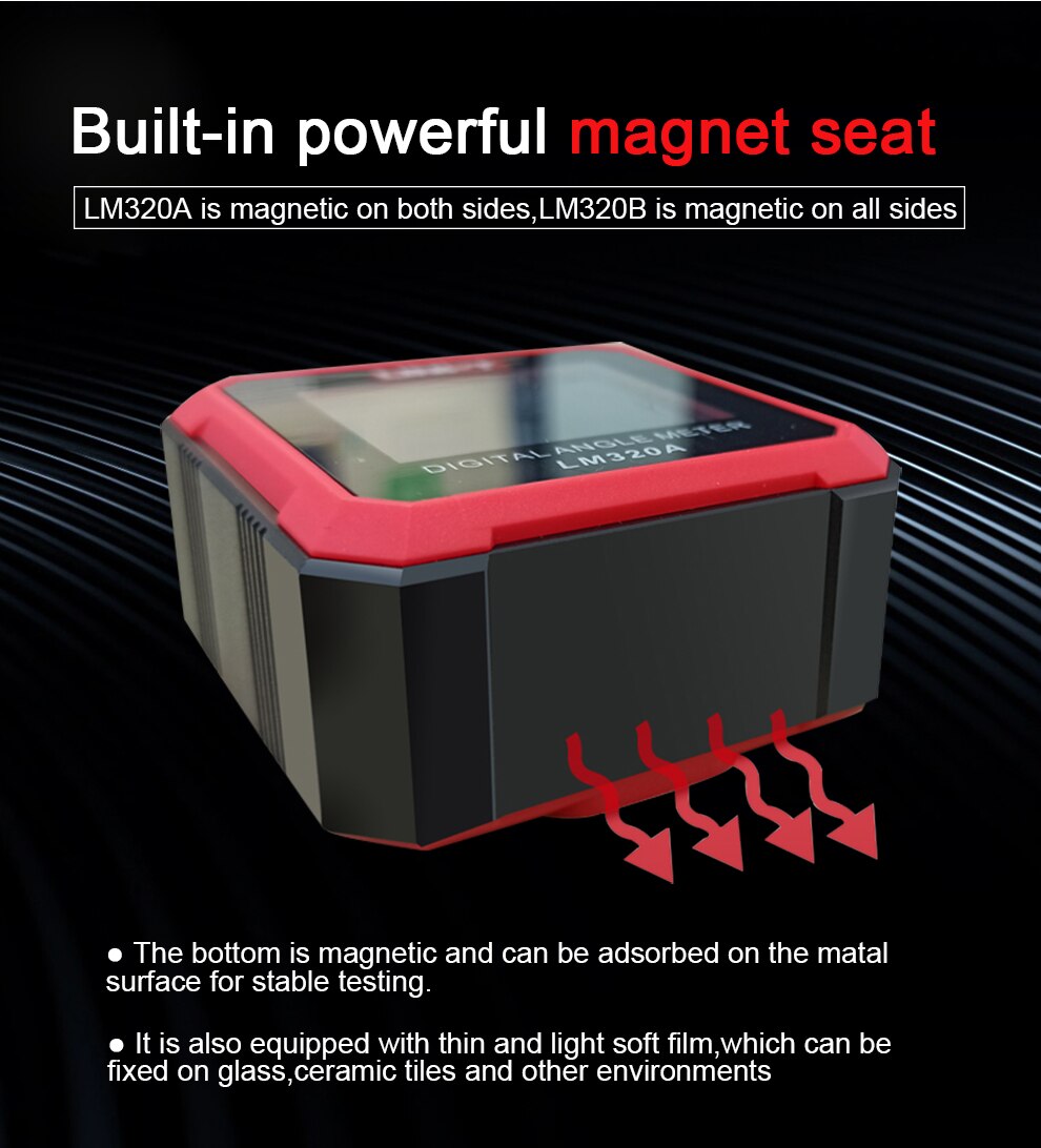 UNI-T Angle Meter Digital Protractor Angle Finder Electron Goniometer Level Meter Magnetic Base Mini Inclinometer Angle Tester