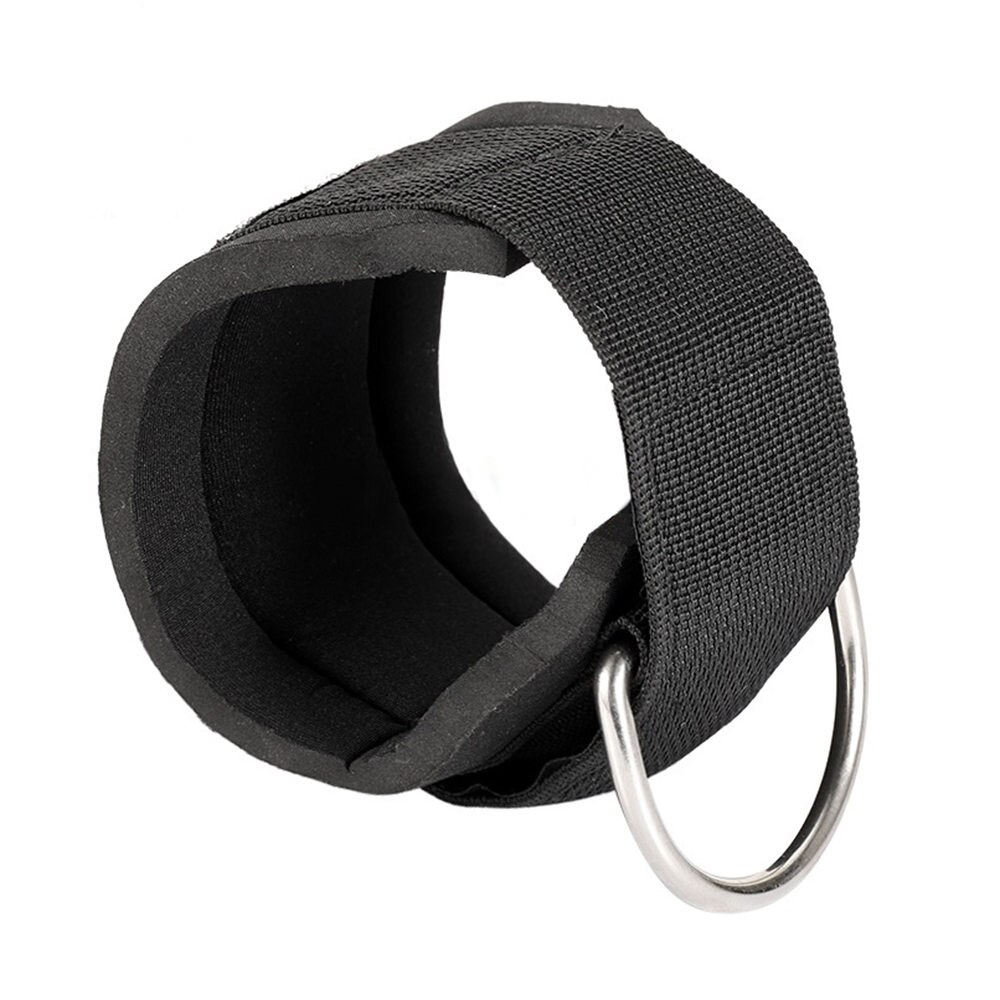 Regulowana podwójna d-pierścień zdatność kostka taśma zabezpieczająca noga trening gimnastyczny podnoszenie biodro kabel stopa pasek sprzęt robić ćwiczeń