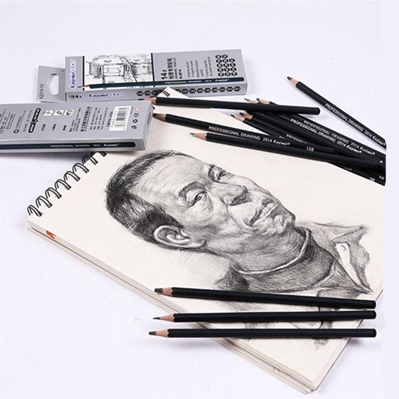 14 pcs/set Sketch Drawing Pencil Set HB 2B 6H 4H 2H 3B 4B 5B 6B 10B 12B 1B Painting Pencils Stationery Supplies