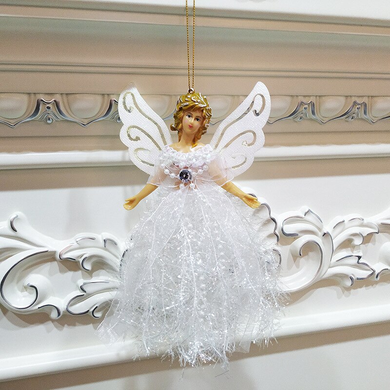 Christmas Doll Table Decorations Snowflake Items For Christmas Charm Home Party: 19cm White Angel 1PC