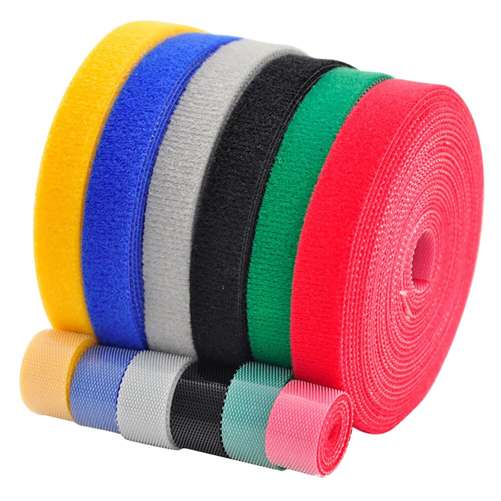 Herbruikbare 5M/Roll Kleur Kabel Zelfklevende Sluiting Tape Sterke Haken Draad Organisator Loop Tie Magic Tape Diy accessoires