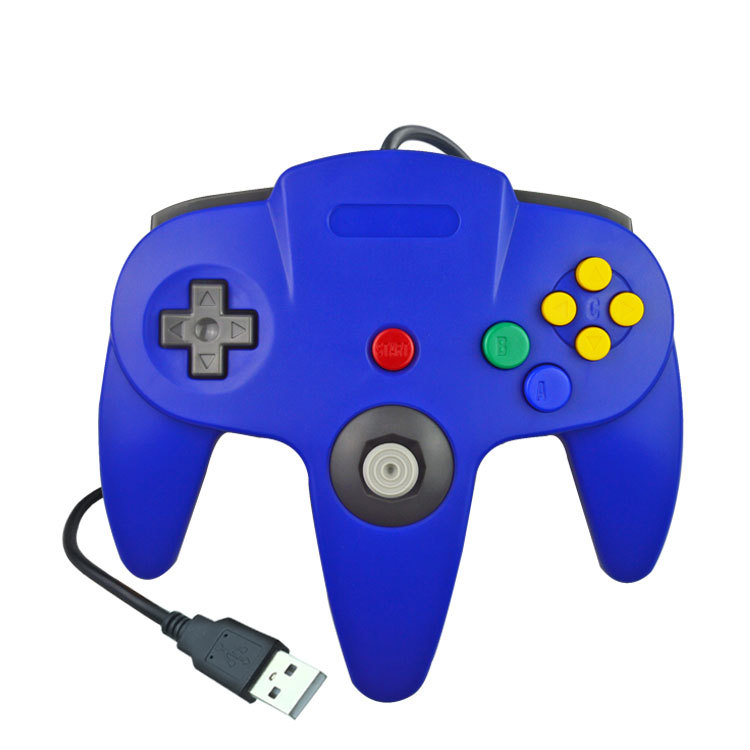 USB Wired Gamepad for Nintendo 64 Host N64 Controller Joystick for For Classic Nintendo 64 Console Games for Mac Computer PC: Blue