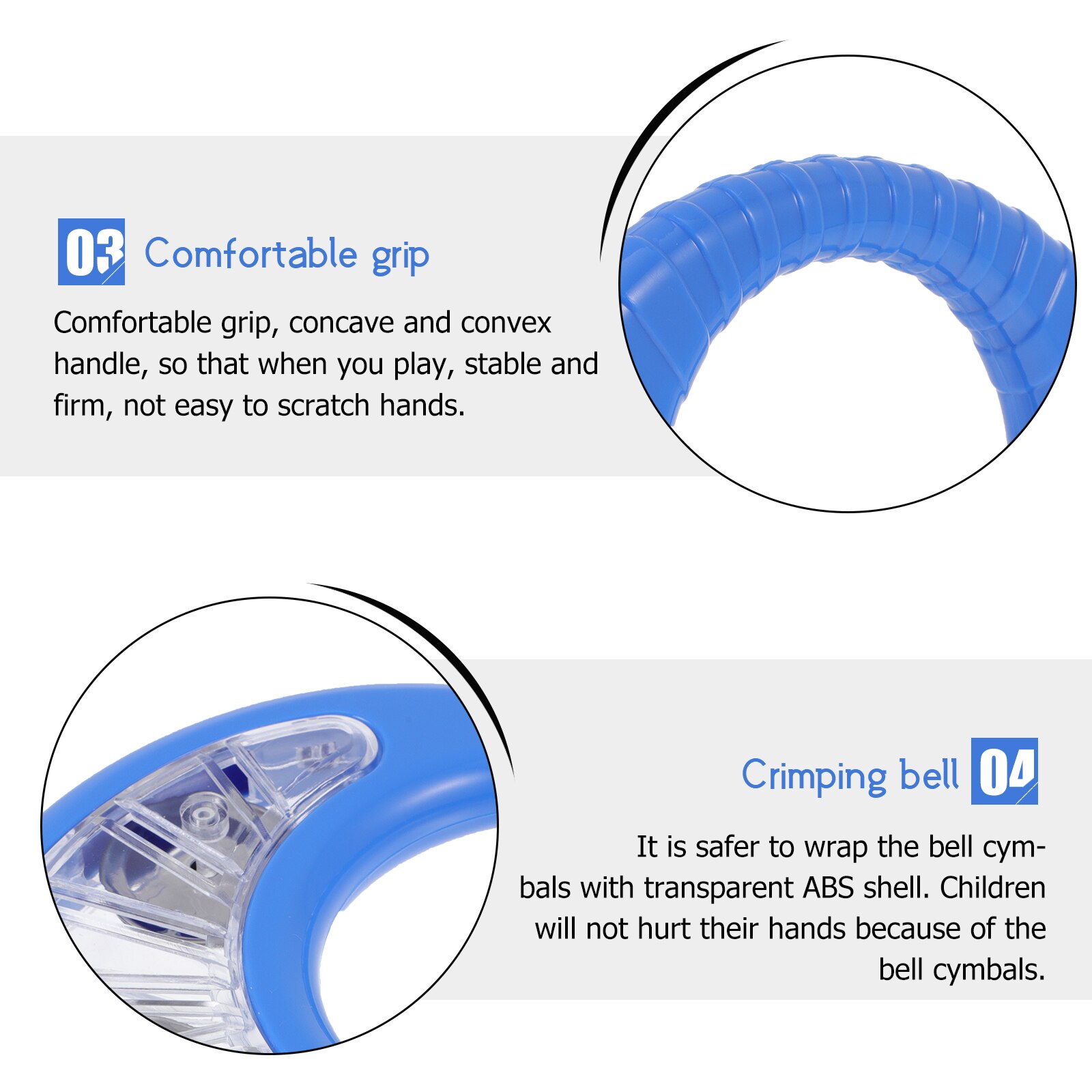 1Pc Hand Shaking Bell Children Rattle Education Musical Instrument (Blue)