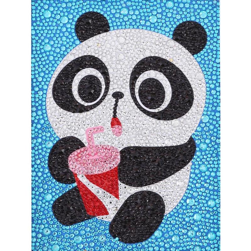 5d gør-det-selv fuld bor diamant maleri tegneserie dyr børn broderi mosaik sæt håndlavet boligdekoration: Panda