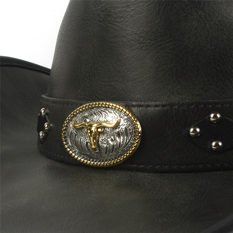 Mode Vrouwen Mannen Western Cowboy Hoed Voor Papa Gentleman Lady Sombrero Hombre Jazz Caps Met Tauren Riem Maat 58 CM