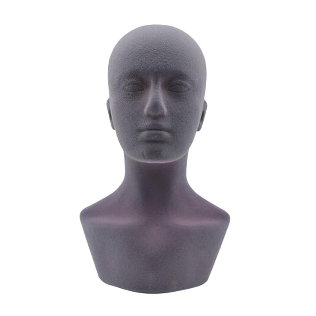 Cabeza de poliestireno para hombre, soporte para pelucas, auriculares, sombreros, cabeza de maniquí femenino