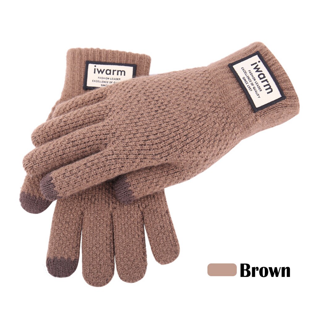 Winter Männer Gestrickte Handschuhe berühren Bildschirm Männlichen Handschuh Verdicken Warme Wolle Kaschmir Solide Männer Geschäft Handschuhe Herbst: Grün