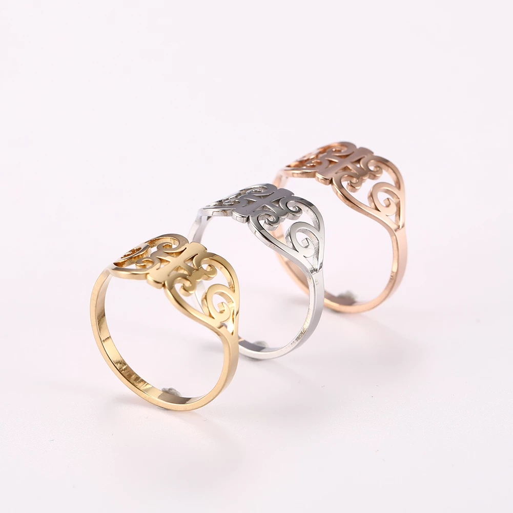 Cazador Vintage fleur filigrane bague femmes couleur or acier inoxydable bagues bijoux anniversaire anniversaire mère