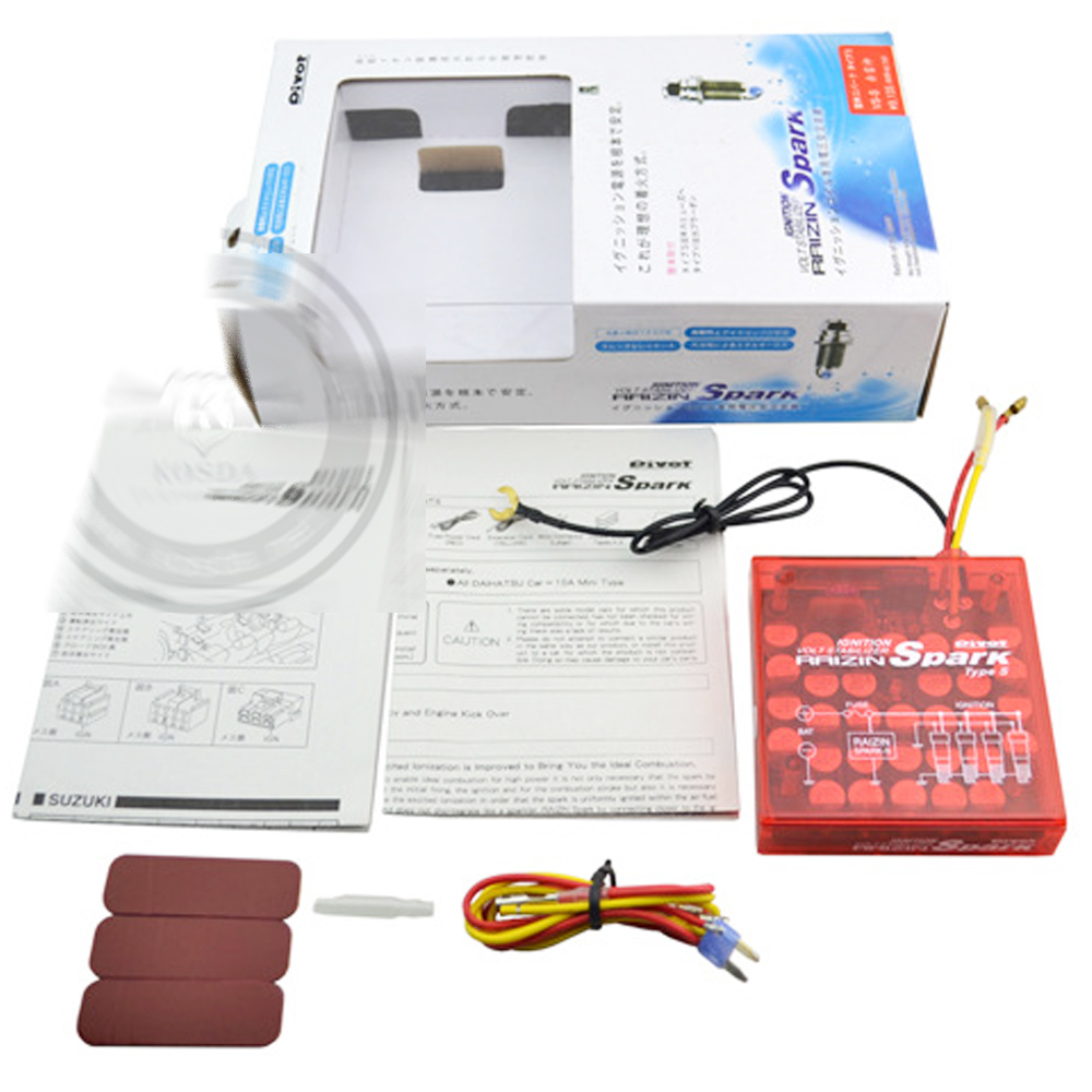 ! Universal Mega RAIZIN spark /RAIZIN Volt Stabilizer / With Ground Wires Digisplay and LED display Red colors