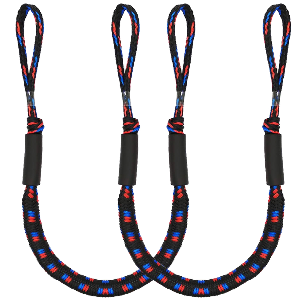 1 / 2Pcs Set Bungee Dock Line Mooring Rope for Boat 4 ft 2 Ropes Rope Bungee Cord Dockline Boats Kayak Accessories: 001