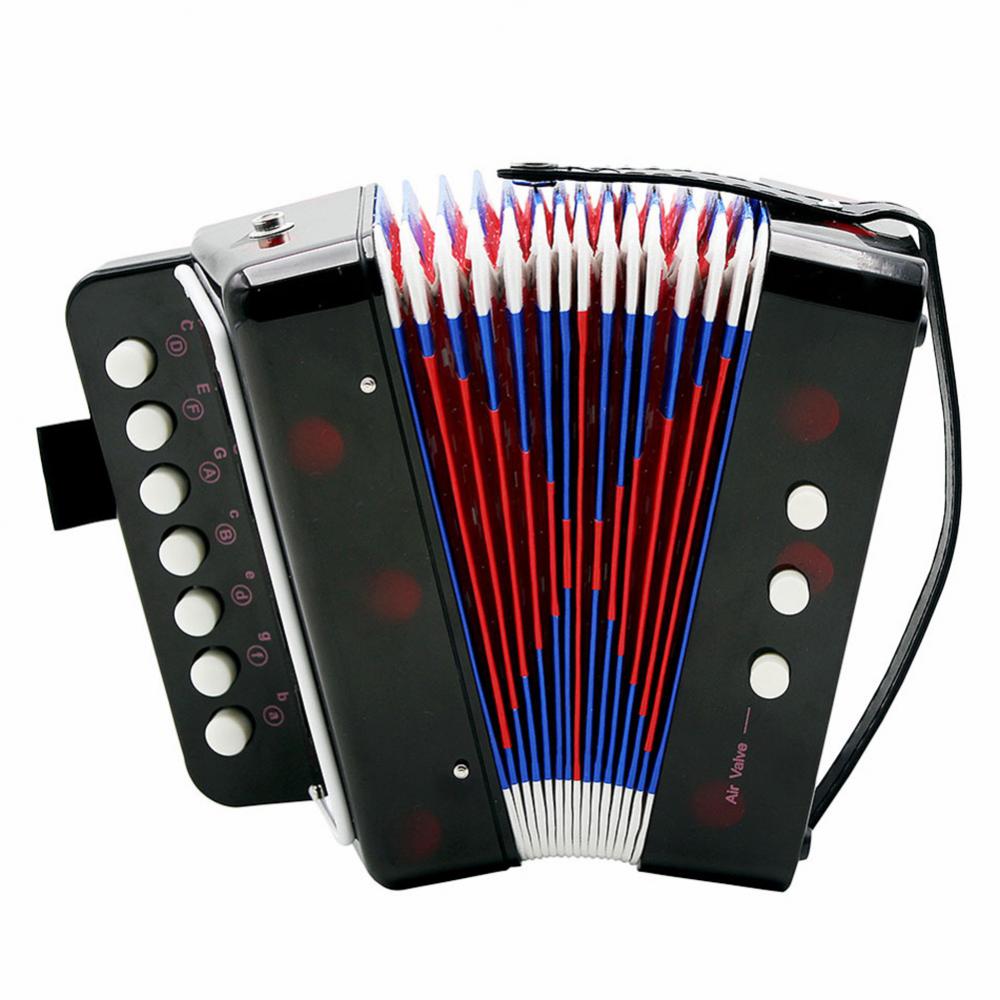 Mini acordeón de 7 teclas, 3 botones, juguete educativo para niños, instrumento Musical de