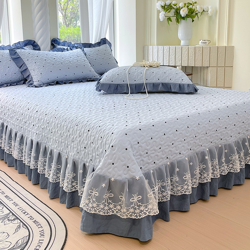 1pc Gewatteerde Sprei voor Bedden Dikke Deken met Kant Single/Queen/Kingsize Bloem Gedrukt Gewatteerde Bed cover Zachte Spreien