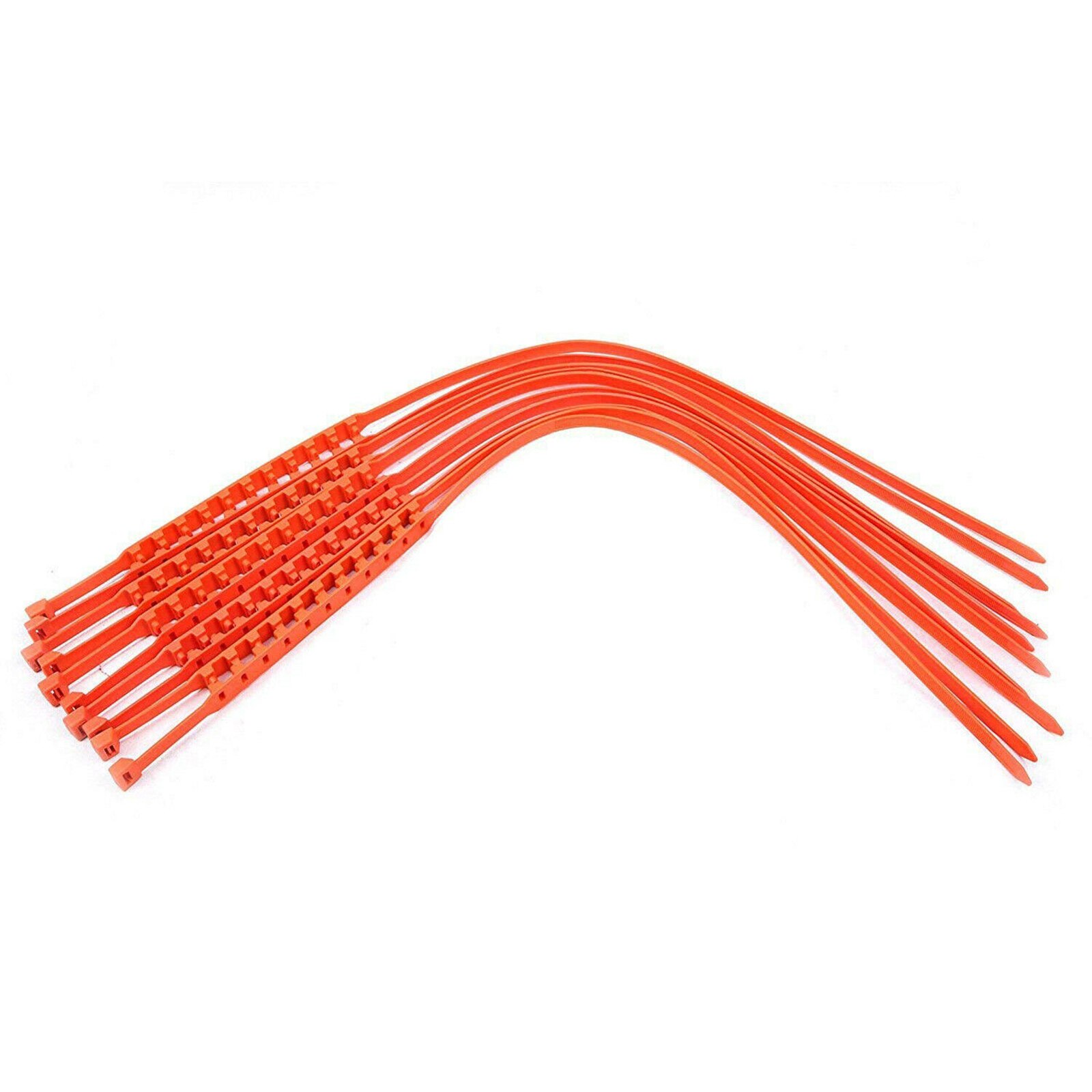 Nylon Tyre Tire Cable Ties 10pcs Snow Chain Anti-Skid Chain Tire Chain Safe Nylon Orange Prevent Slippage 10pcs Anti-Skid Chains: Default Title
