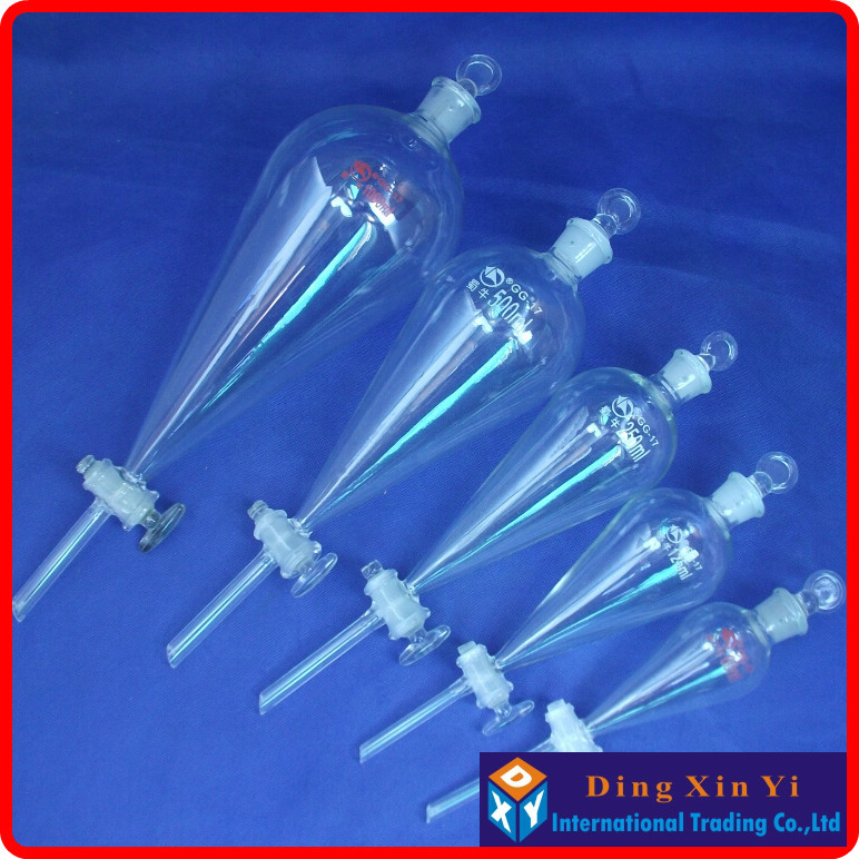 250ml pear shape separatory funnel,glass pear-shaped funnel,Separatory Funnel squib pear shape with ground-in glass stopper