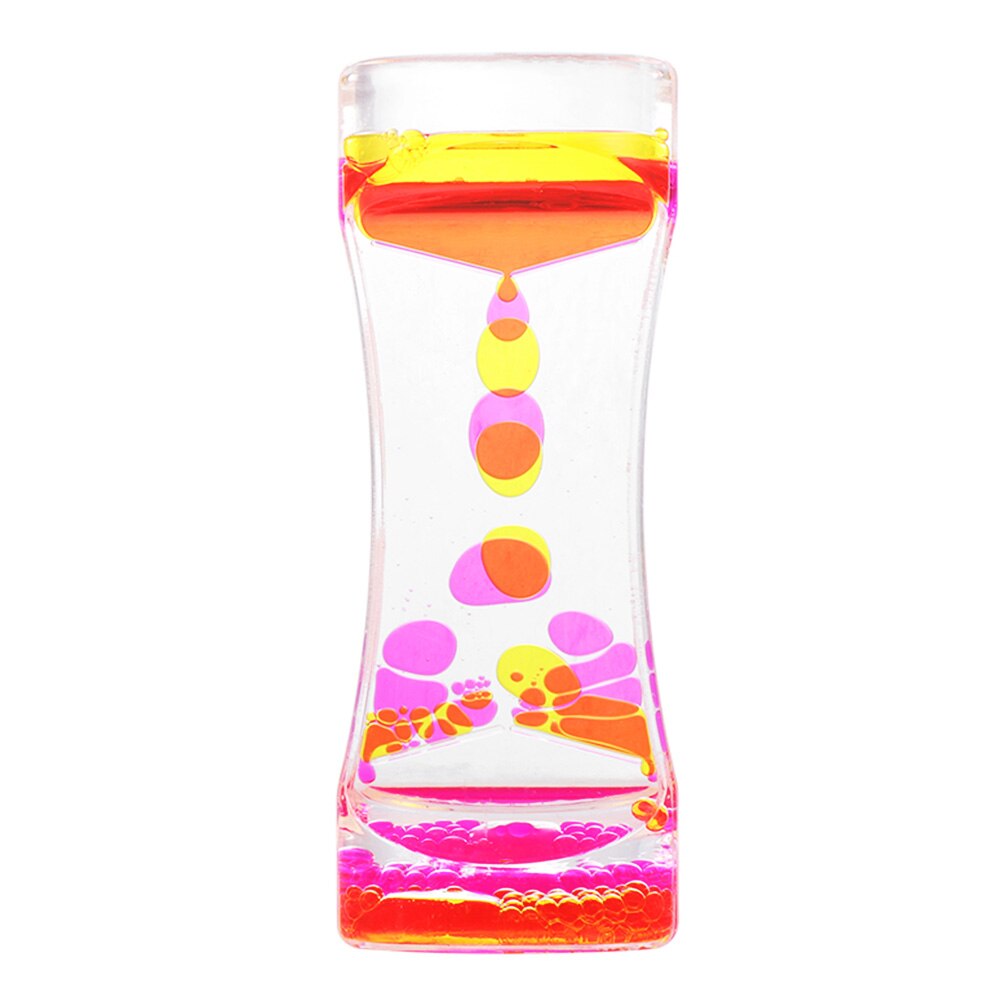 Sablier à bulles , Action liquide, minuterie, décoration de bureau, artisanat d&#39;art pour la maison: Pink Yellow