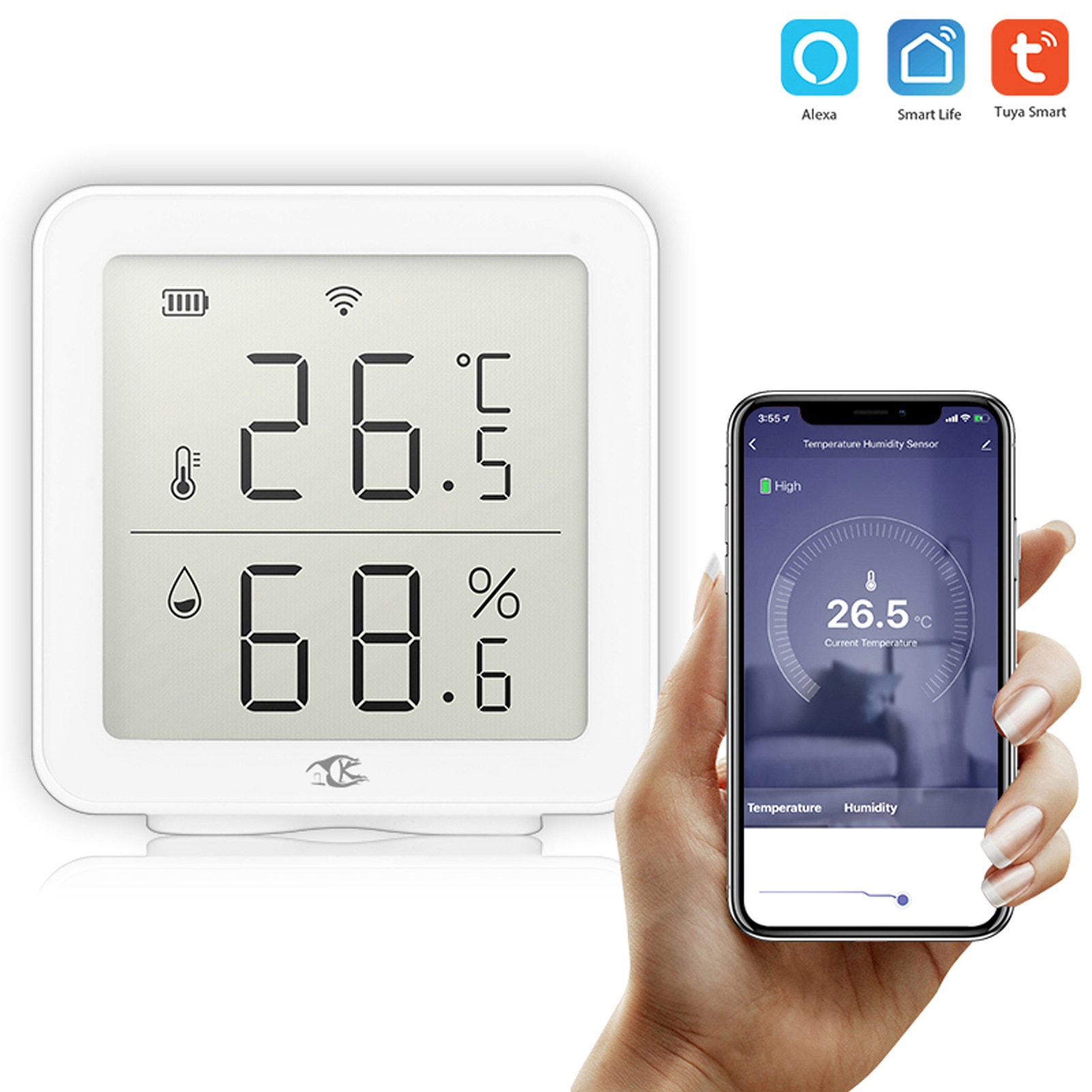 Tuya WIFI Temperature Humidity Sensor Wireless Digital Temperature Humidity Meter Indoor Thermometer Hygrometer Works with Alexa