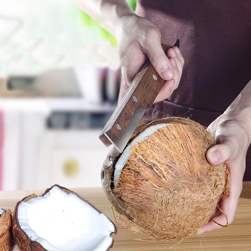 Kokosnoot Opener Fruit Opener Double Ended Kokosnoot Cutter Houten Handlekitchen Gadget Fruit Opener Tool