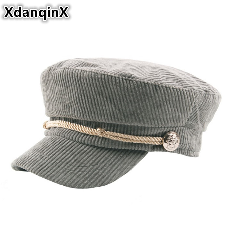 XdanqinX Winter vrouwen Krantenverkoper Caps Touw Hoofdtooi Decoratie Army Vintage Vrouwelijke Hoed Elegante Retro Cap Voor Vrouwen