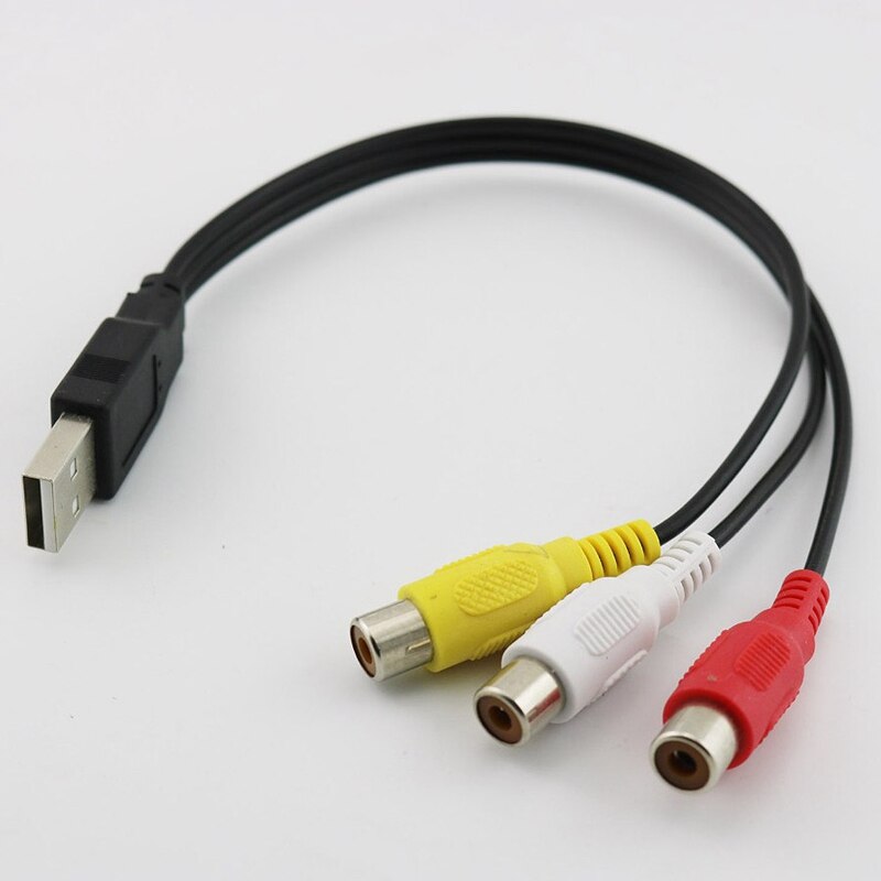 1pc usb -urosliitin  to 3 rca -naarasadapteria o muunninvideo av a/v -kaapeli usb -rca -kaapeli hdtv -television televisiokaapelille