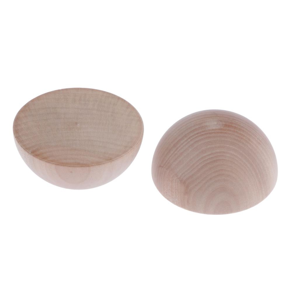 2pcs 7.5 centimetri Blocco di Legno Naturale Unfinished Mezza Sfera di Legno Del Mestiere Per Bambini FAI DA TE Giocattolo