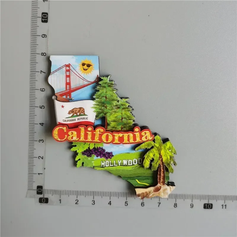 Aimant de réfrigérateur en bois, Souvenir de voyage, états-unis, Barcelone, russie, Canada, thaïlande, danemark, autocollant magnétique pour réfrigérateur: Black