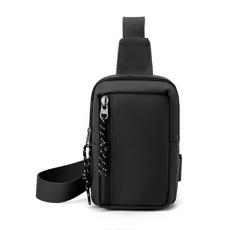 Herren Umhängetasche Oxford Luxus Männer Brusttasche Mann Schlinge Umhängetasche für Männer neue lässige Handtasche Reise Telefon Taschen: Schwarz
